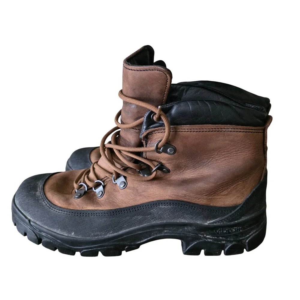 Bates E03400 Mens Mountain Combat Boots Brown Leather Vibram Sole 10.5 W